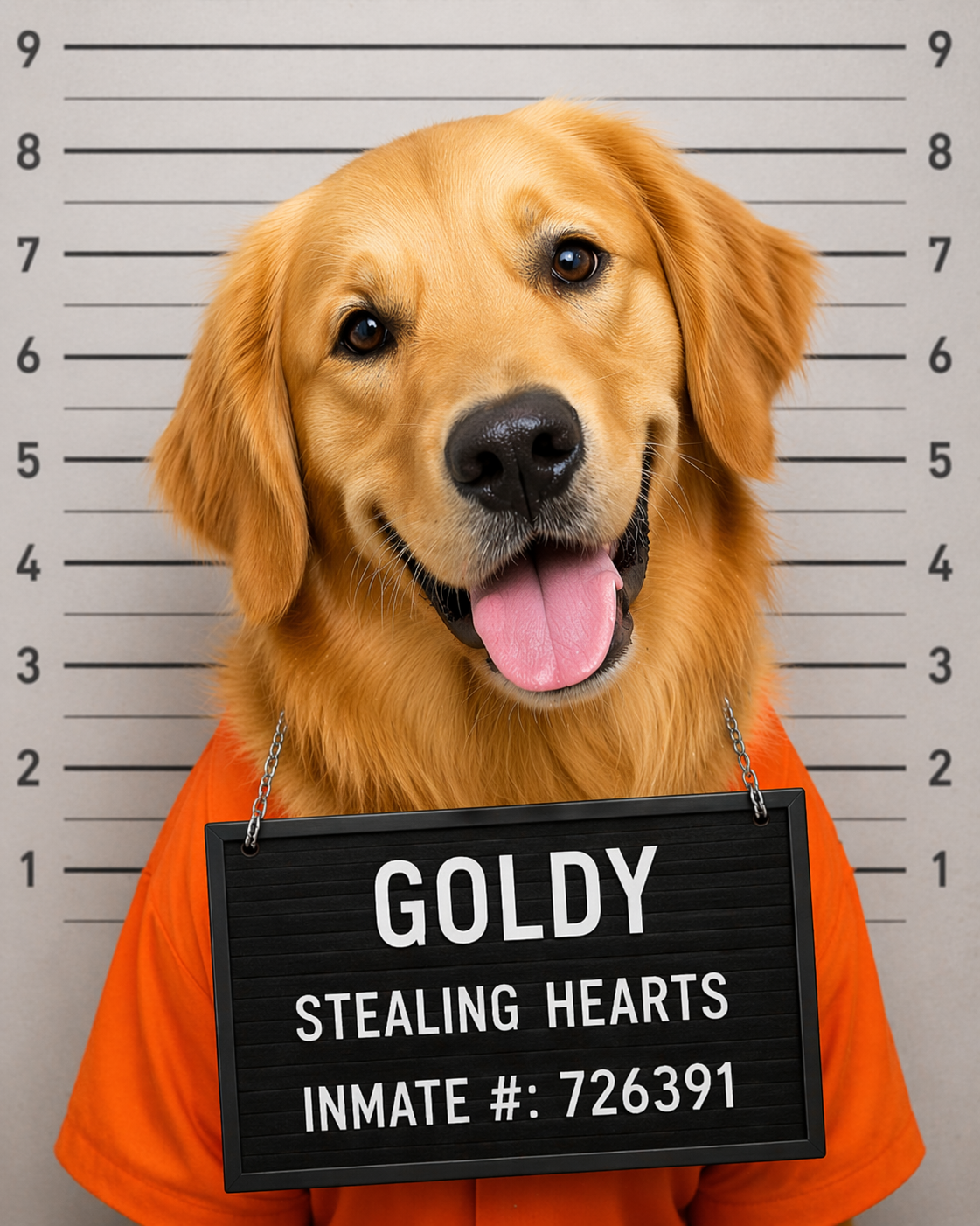 Custom pet mugshot example